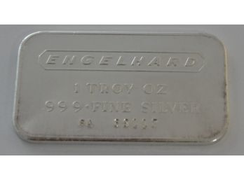 1 Ounce .999 Fine Silver Bar - Engelhard