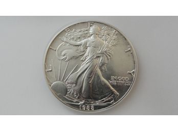 1988  US Silver Eagle 1 Troy Ounce .999 Fine Silver Coin Dollar