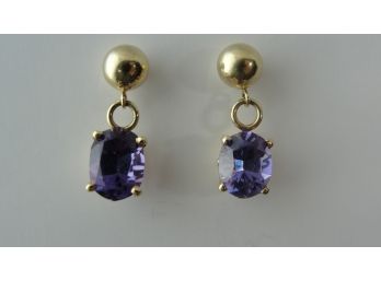 Beautiful Amethyst & 14K Gold Earrings