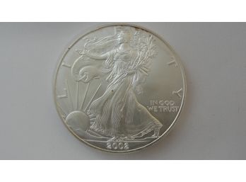 2002  US Silver Eagle 1 Troy Ounce .999 Fine Silver Coin Dollar