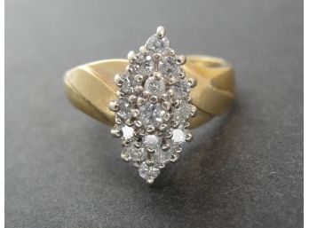 Multi Diamond  & 14K Yellow Gold Cocktail Ring - Size 7