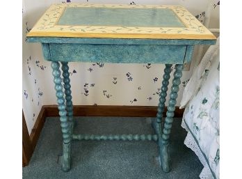 Repainted Antique Sewing Stand With Spool Legs