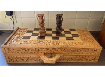 Carved Gameboard And Pieces