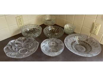 Miscellaneous Pressed And Cut Glass Lot