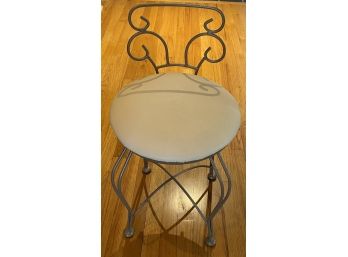 Iron And Upholstered Vanity Stool