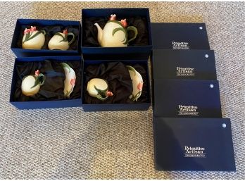 Primitive Artisan Tea Service In Fitted Boxes
