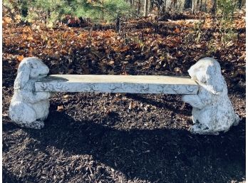 Charming Fiberglass Bunny Bench