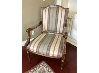 ETHAN ALLEN Striped Accent Chair #1