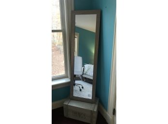 Long Dressing Mirror And RAE DUNN Wooden Storage Box