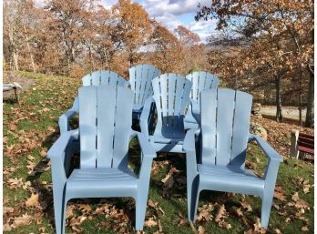 Set Of Six Vinyl Adirondack Chairs