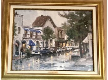 THOMAS KINKADE RAINY DAY IN CARMEL Artwork