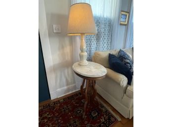 Antique Side Table With Marble Top