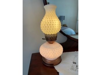 Antique Hobnail Milk Glass Dual Lamp