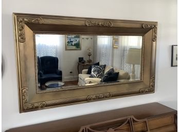 Large Horizontal Antique Mirror With Ornate Decorative Frame