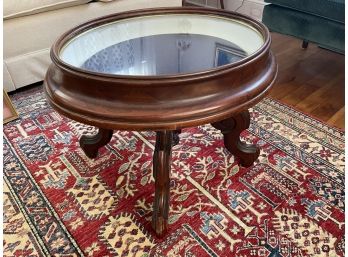 Vintage Round Glass Top Display Table