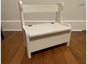 White Wooden Kids Storage Bench Seat