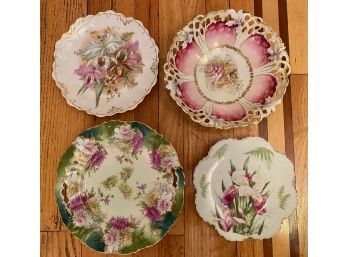 Lovely Bavarian Floral Plate Lot (4)