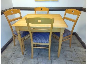 Ethan Allen Kitchen Table & 4 Upholstered Seat Chairs