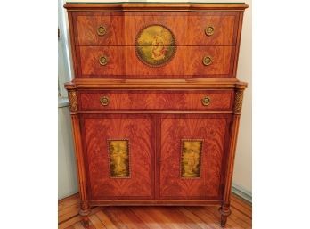 Robert W. Irwin Burl Wood Veneer Gentleman's Chest Of Drawers