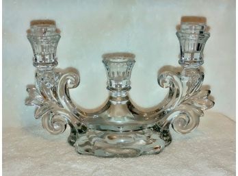 Pressed Glass 3 Branch Candelabra