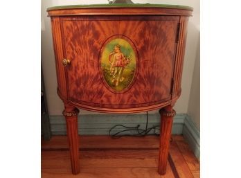 Robert W. Irwin Burl Wood Veneer Demilune Bedside Cabinets (2)