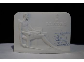 Lladro Charter Member Plaque Matte Finish With Cobalt Blue Signatures 1985