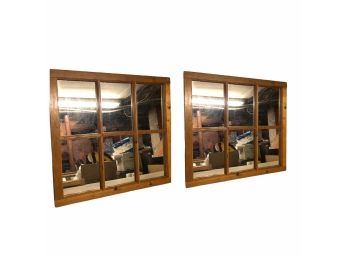 Pair Of Wood Paneled Mirrors