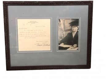 Signed Letter By Former First Lady, Eleanor Roosevelt - Framed