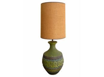 VERY Large MCM Honi Chilo Ceramic Table Lamp 55' Tall With Shade