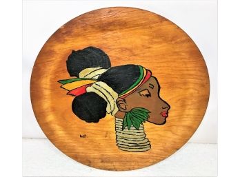 Signed Artwork On Wooden Dish