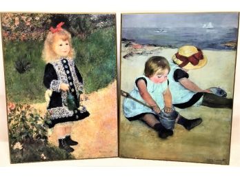 'A Girl With A Watering Can, 1876'  By Renoir And 'Children Playing On The Beach' By Mary Cassatt