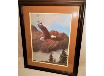 Framed Art Of An Eagle Flying