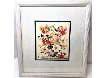 Framed Floral Art With Butterflies