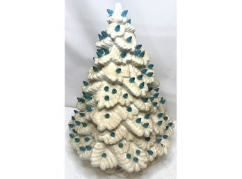 Vintage Lighted Ceramic Table Top Christmas Tree