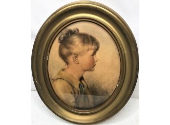 Oval Portrait Of A Young Girl