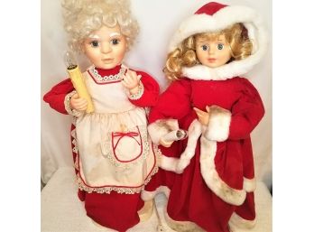 2 Animated Christmas Dolls