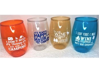 4 Drink Logic 16oz. Plastic Wine Glasses (BPA Free)