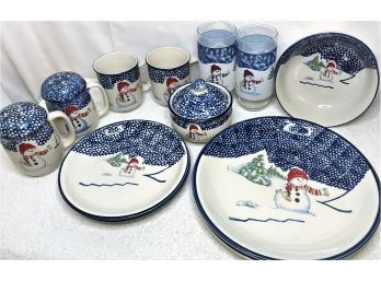 Thomson Pottery Snowman Dinnerware