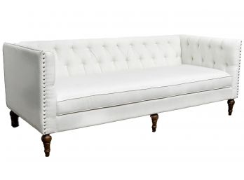 Jennifer Taylor Stanbury Antique White Linen 3-Seater Tuxedo Sofa (1 Of 2)