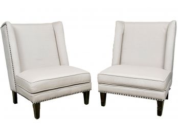 Pair Of Oversized Leisure Chairs In Off-white