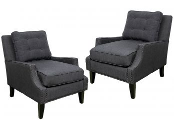 Pair Of Norwich Modern Club Chairs In Dark Gray