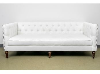 Jennifer Taylor Stanbury Antique White Linen 3-Seater Tuxedo Sofa (2 Of 2)