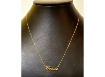 14K Yellow Gold SHERRY Name Necklace