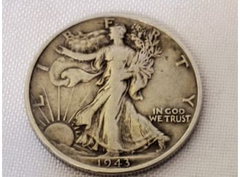 1943 US Walking Liberty Silver Eagle Half Dollar Coin