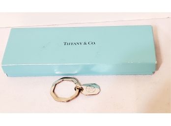 Vintage Tiffany & Co Sterling Silver T Texaco Keychain In Original Box