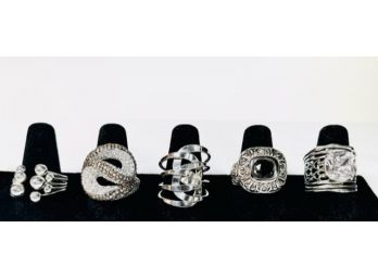 Collection Of Chic Sterling Silver & Costume Rings