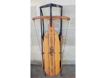 Fantastic Vintage 54.5' Flexible Flyer Airline Sled - Great Graphics!!!  Made In USA By Planet Jr