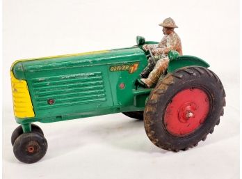 Vintage Late 1940s Slik Die Cast Oliver 77 Green Painted Tractor 1:16 Toy