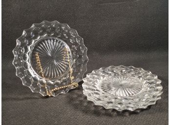 Vintage Set Of Four Fostoria American Clear Dinner Plates