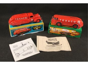 Vintage Pair Of Ertl Texaco Die-Cast Toy Banks - 1934 'Doodle Bug' Tanker & 1939 Dodge Airflow Tanker